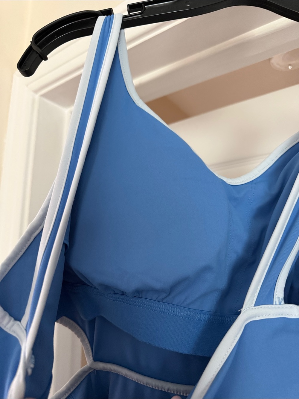 Blue Cutout Sportdress with White Trim - Picture 6 of 9